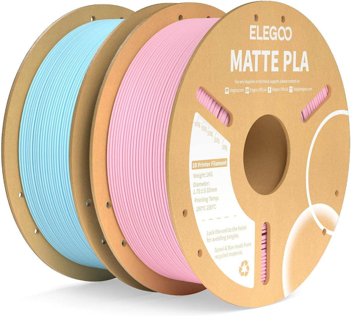 ELEGOO Filamento PLA mate para impresora 3D Sakura Rosa y Azul Hiel...