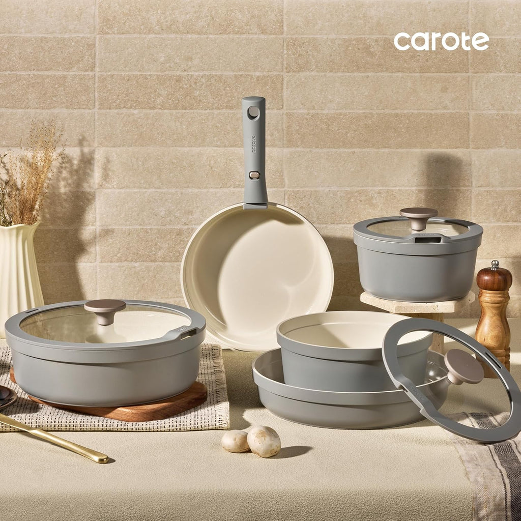 Carote Juego de 20 utensilios de cocina de cerámica con asas desmon...
