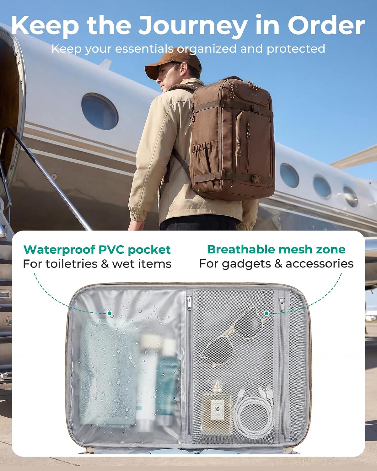 Mochila de viaje BAGSMART para mujeres y hombres, mochila de transp...