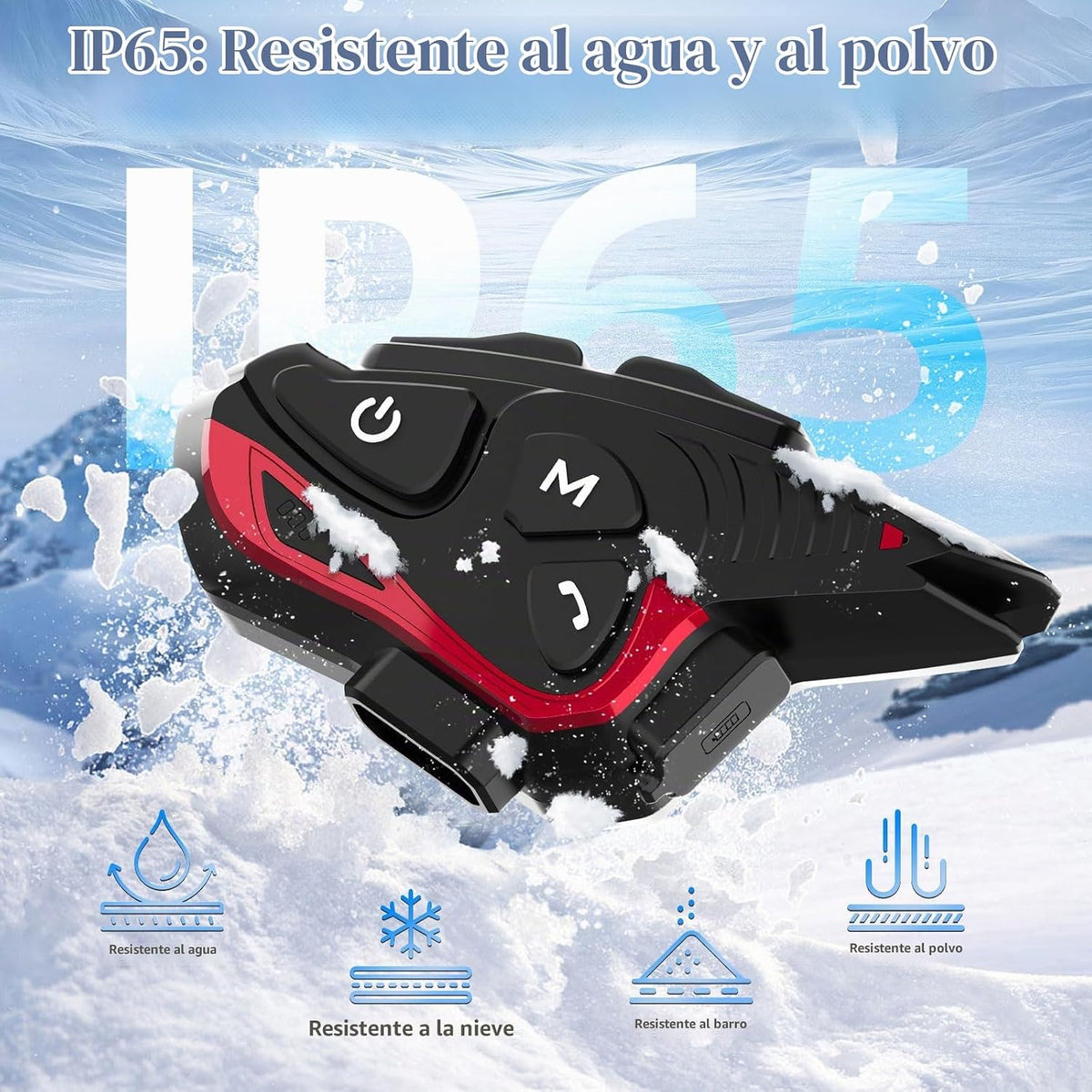 Moman Auriculares de intercomunicación para motocicleta, CP-S 8 Con...