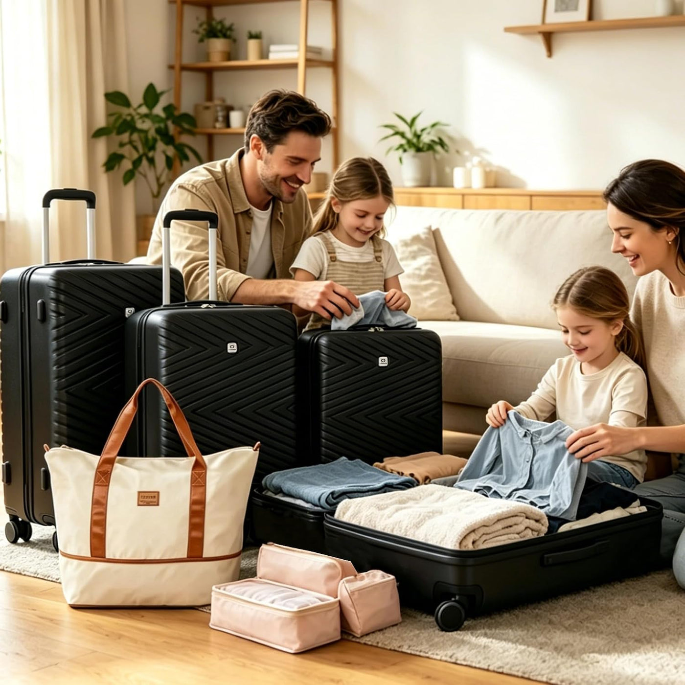 Travelhouse Juego de equipaje, maletas rígidas expandibles de 24 pu...