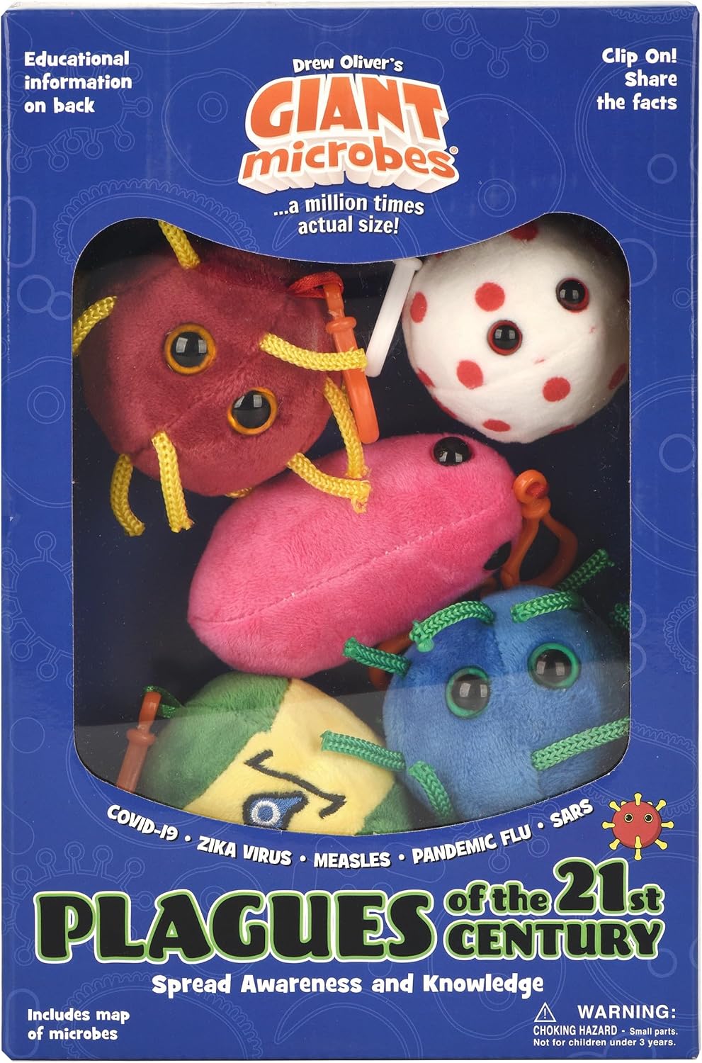 GIANT MICROBES Caja de regalo de plagas del siglo XXI, llaveros cie...