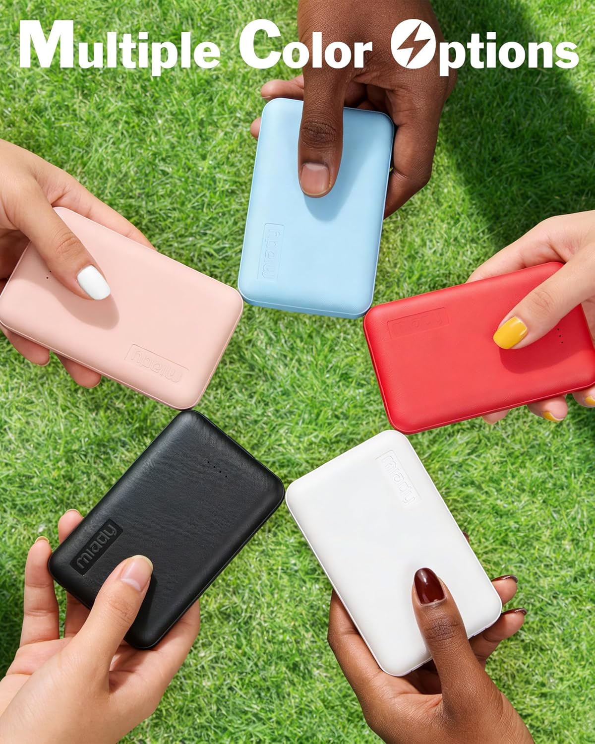 Miady - Paquete de 2 cargadores portátiles pequeños de 5000 mAh, ba...