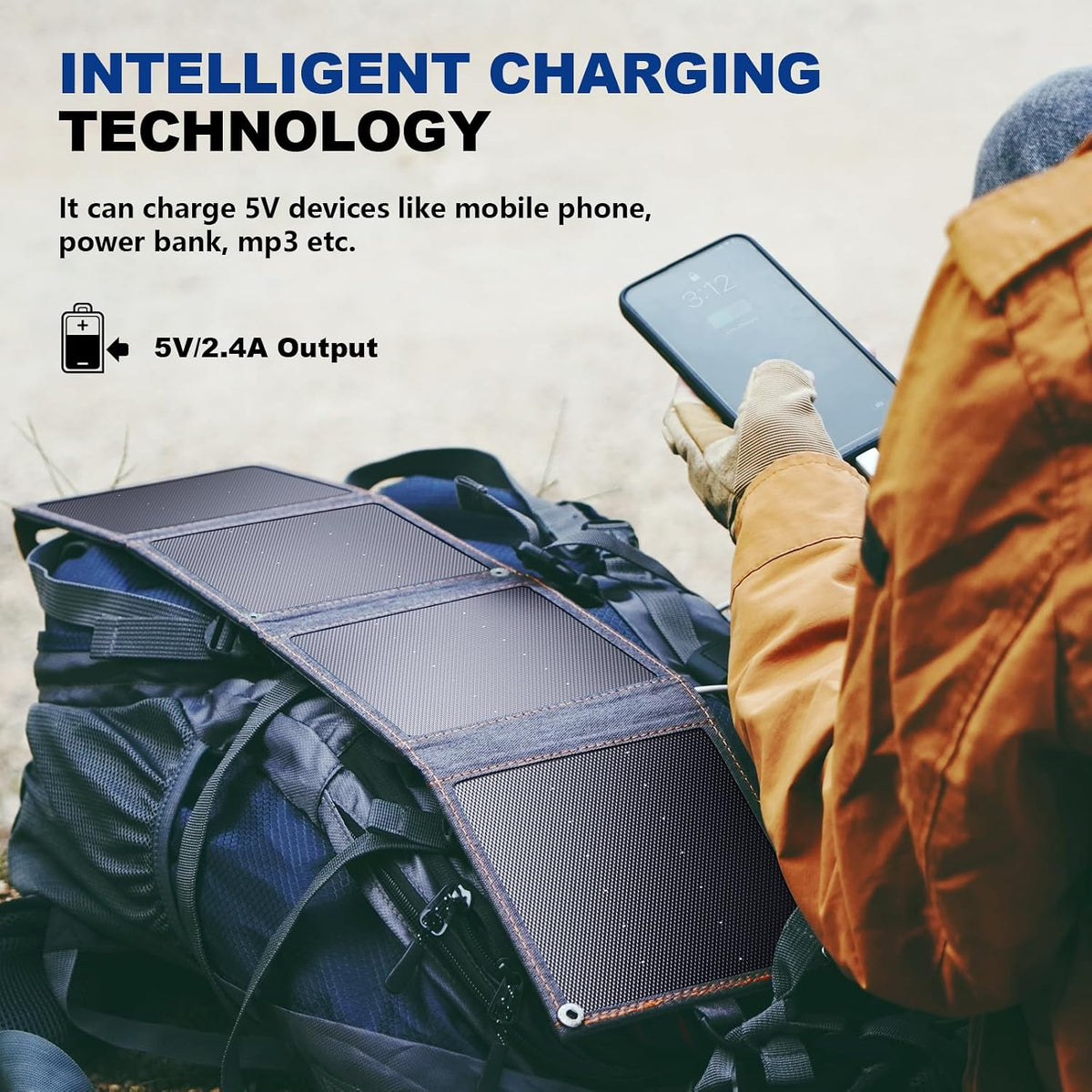 Cargador solar pequeño mejorado: paneles solares BigBlue de 14 W co...