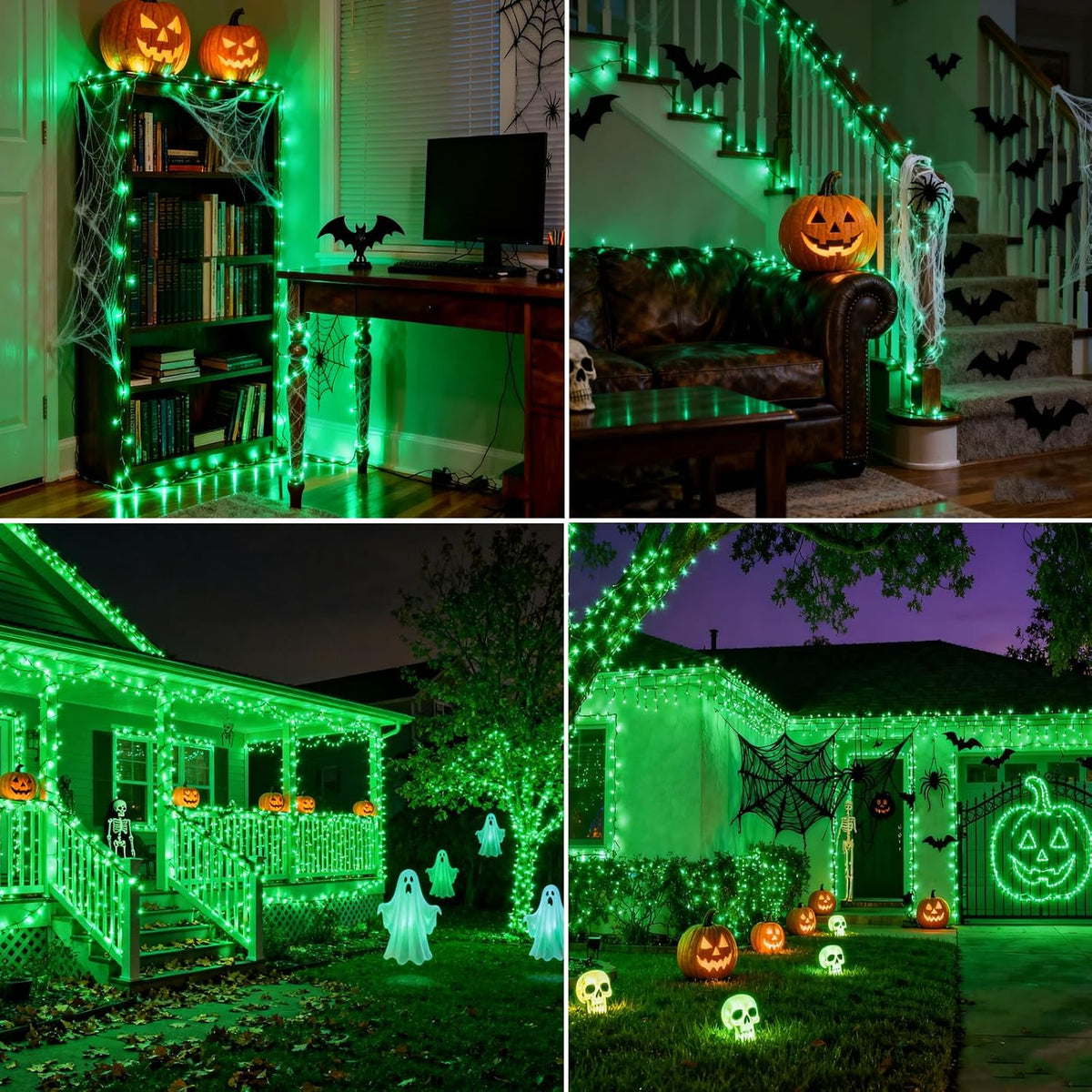 VTECHOLOGY 500 luces LED verdes para árbol de Navidad, luces de Nav...