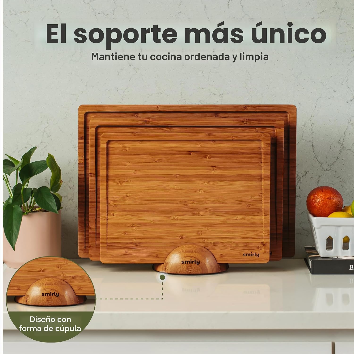 SMIRLY Tabla de cortar de madera para cocina, juego de tablas de co...