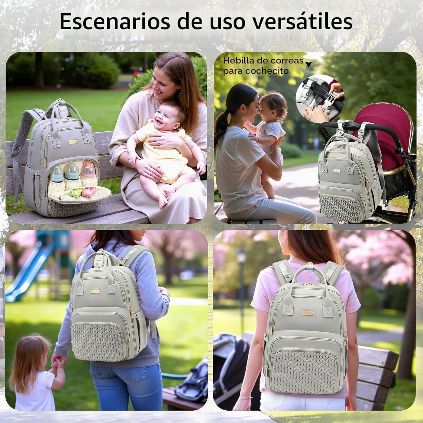 Mochila para pañales, grande, multifuncional, para niños, niñas y b...
