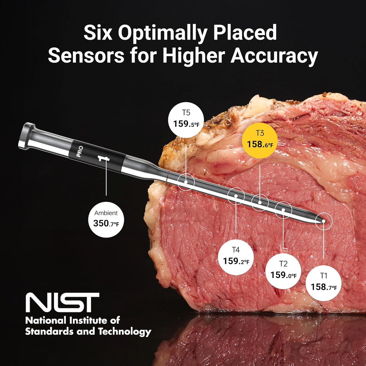 Termómetro inalámbrico para carne ThermoMaven Sub-1G, termómetro Wi...