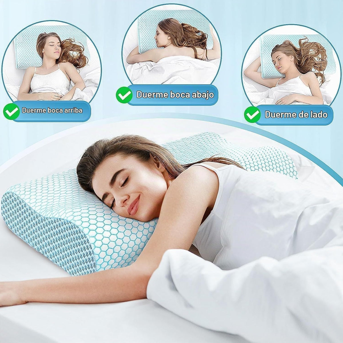 Almohada cervical ergonómica, para el cuello, para dormir, tamaño K...