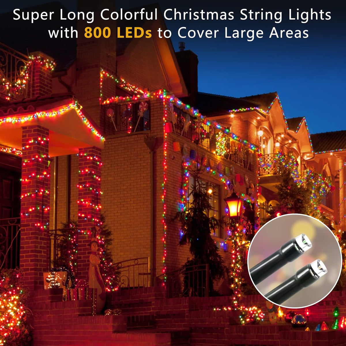 BlcTec Luces de Navidad, 800 luces LED para árbol de Navidad de 272...