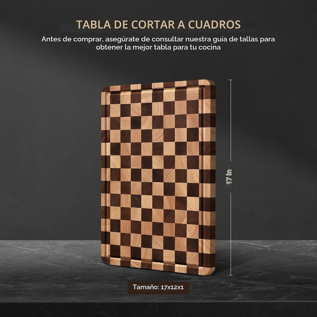 Nomsters Tabla de cortar para cocina, tabla de cortar a cuadros de...