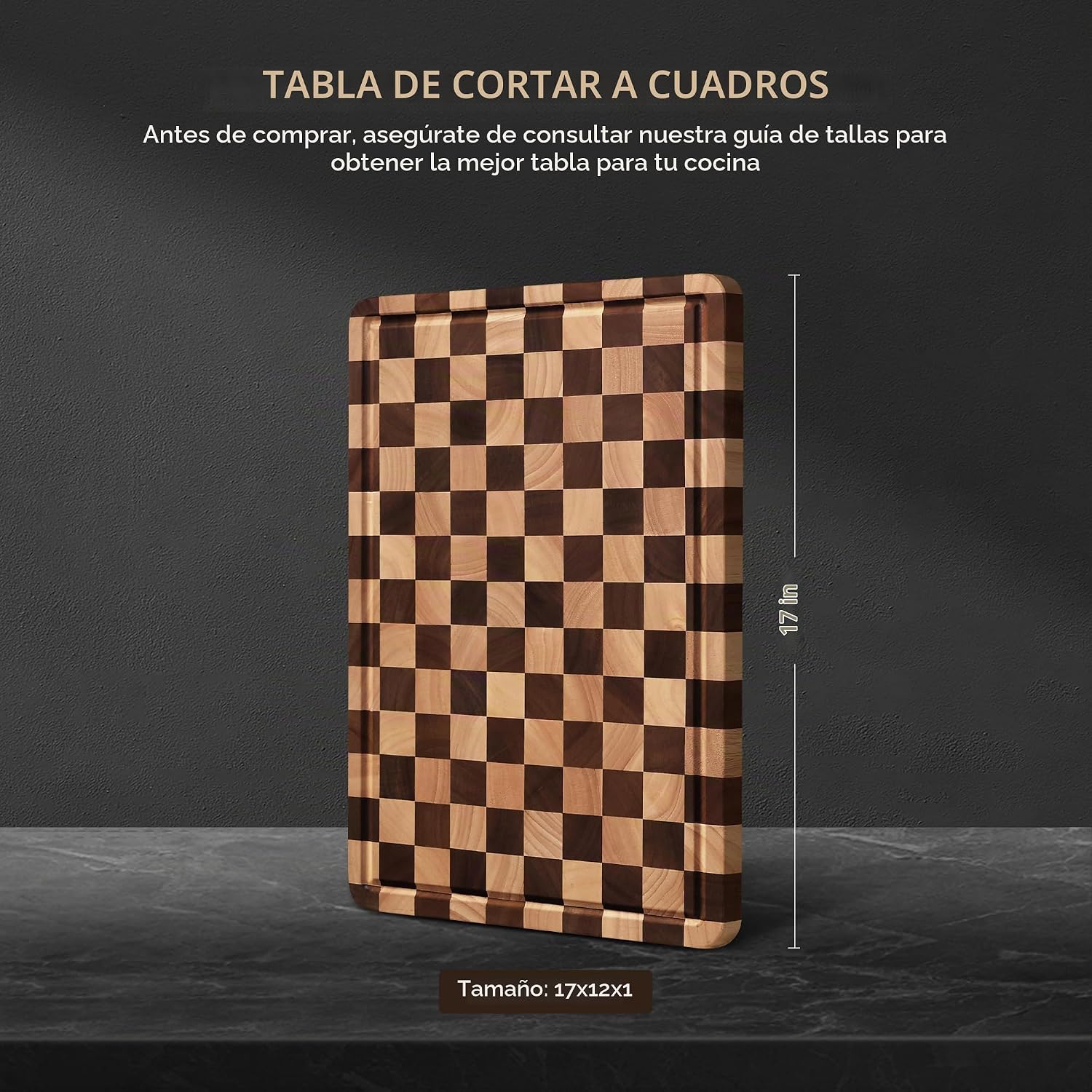 Nomsters Tabla de cortar para cocina, tabla de cortar a cuadros de...