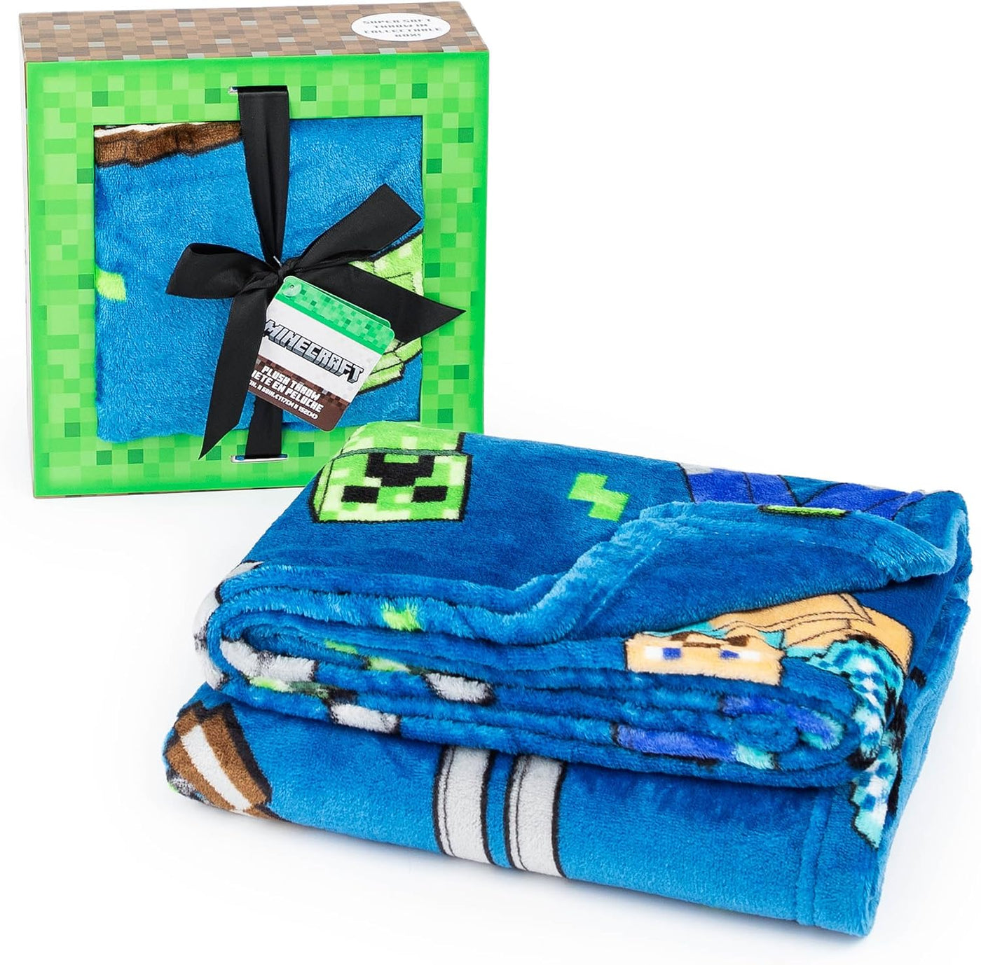 Jay Franco Manta de Minecraft con caja de regalo - Manta de felpa m...