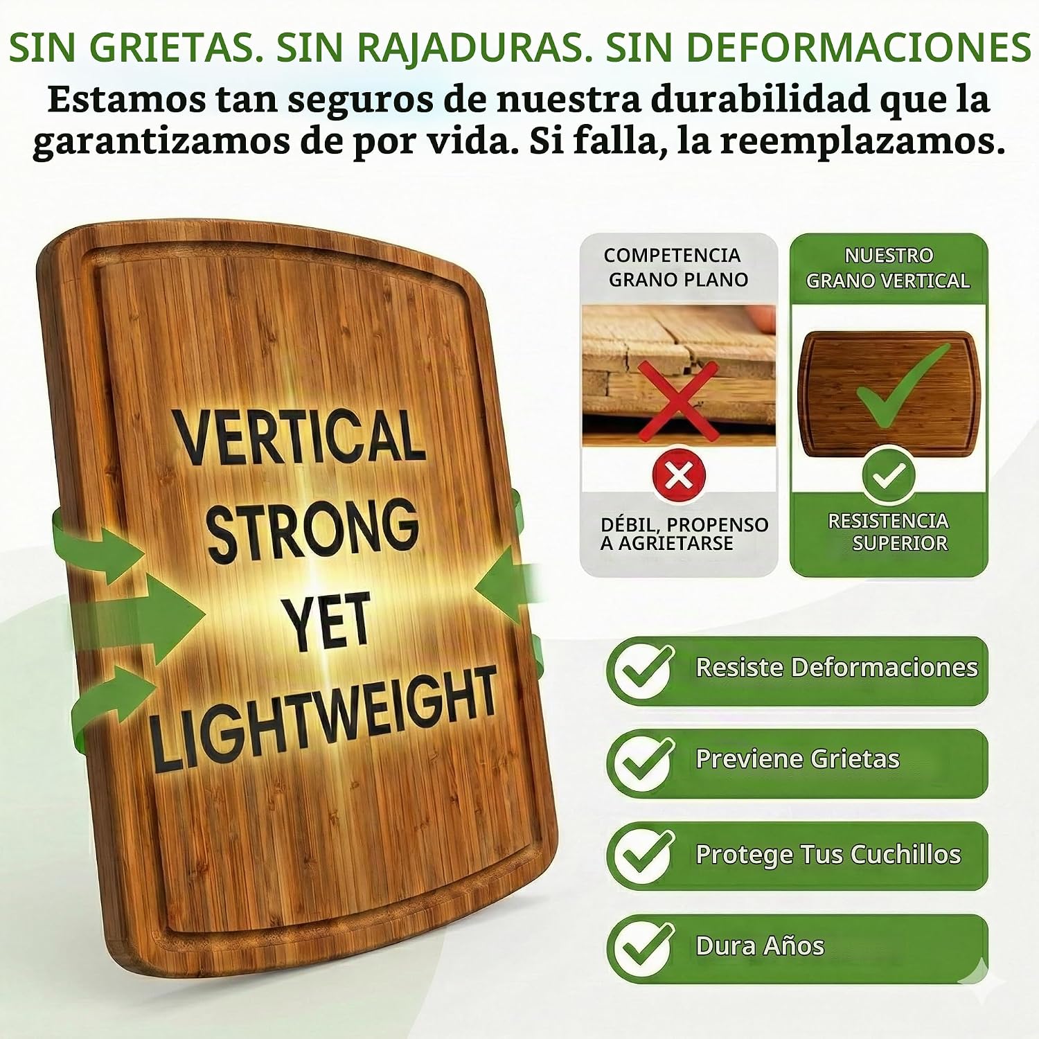 Juego de 3 tablas de cortar de bambú de lujo con tecnología de resi...