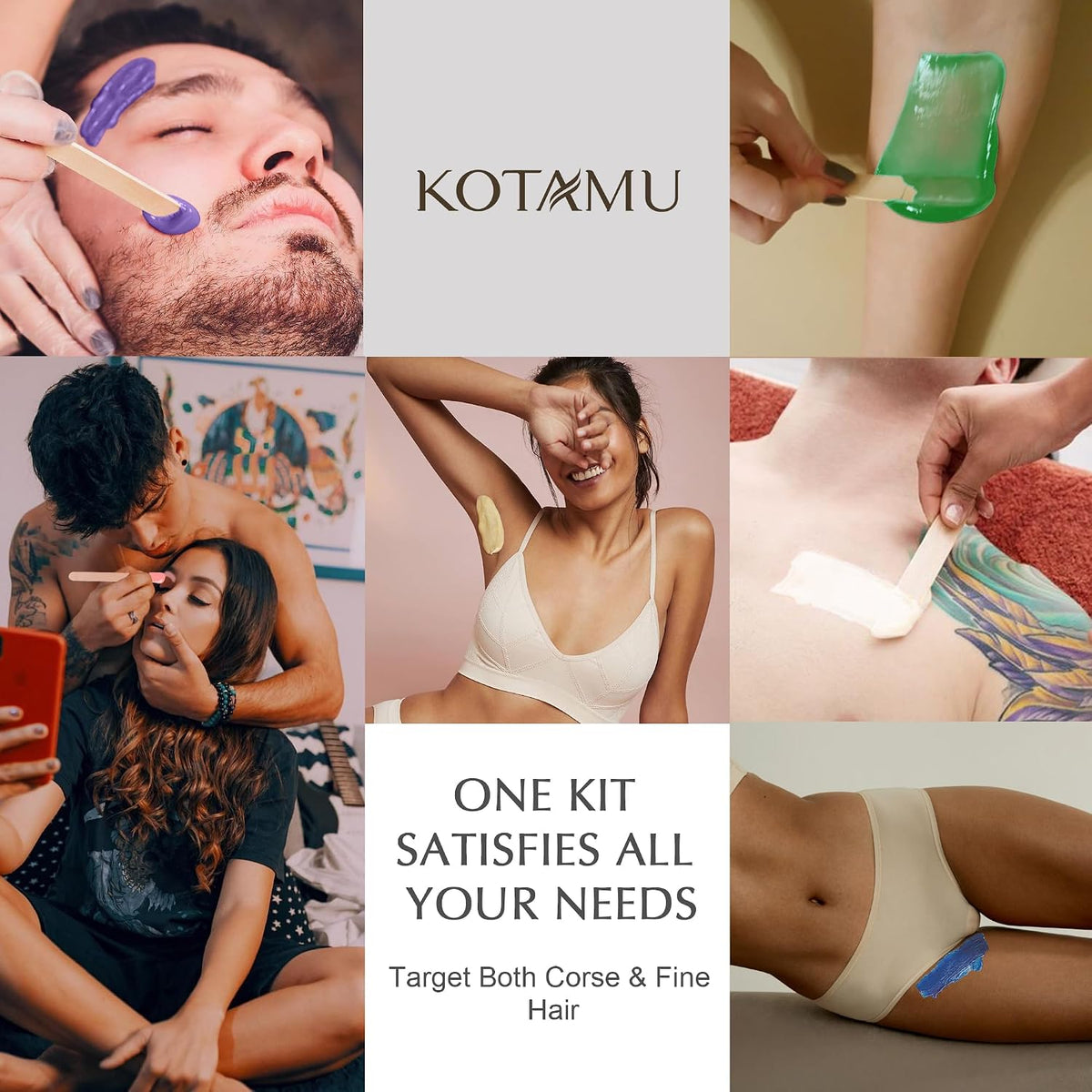 KOTAMU Kit de cera para mujeres y hombres, kit calentador de cera d...