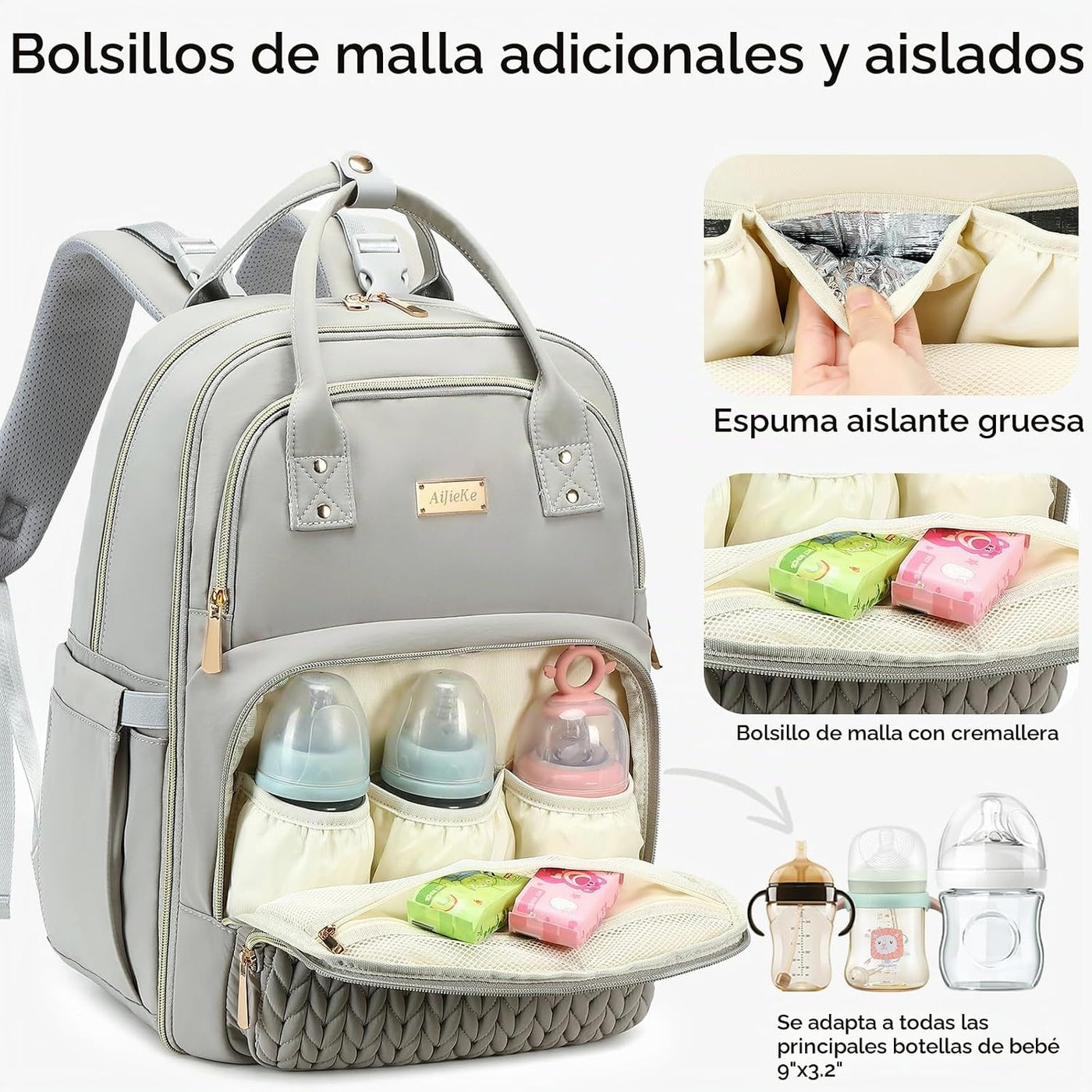 Mochila para pañales, grande, multifuncional, para niños, niñas y b...