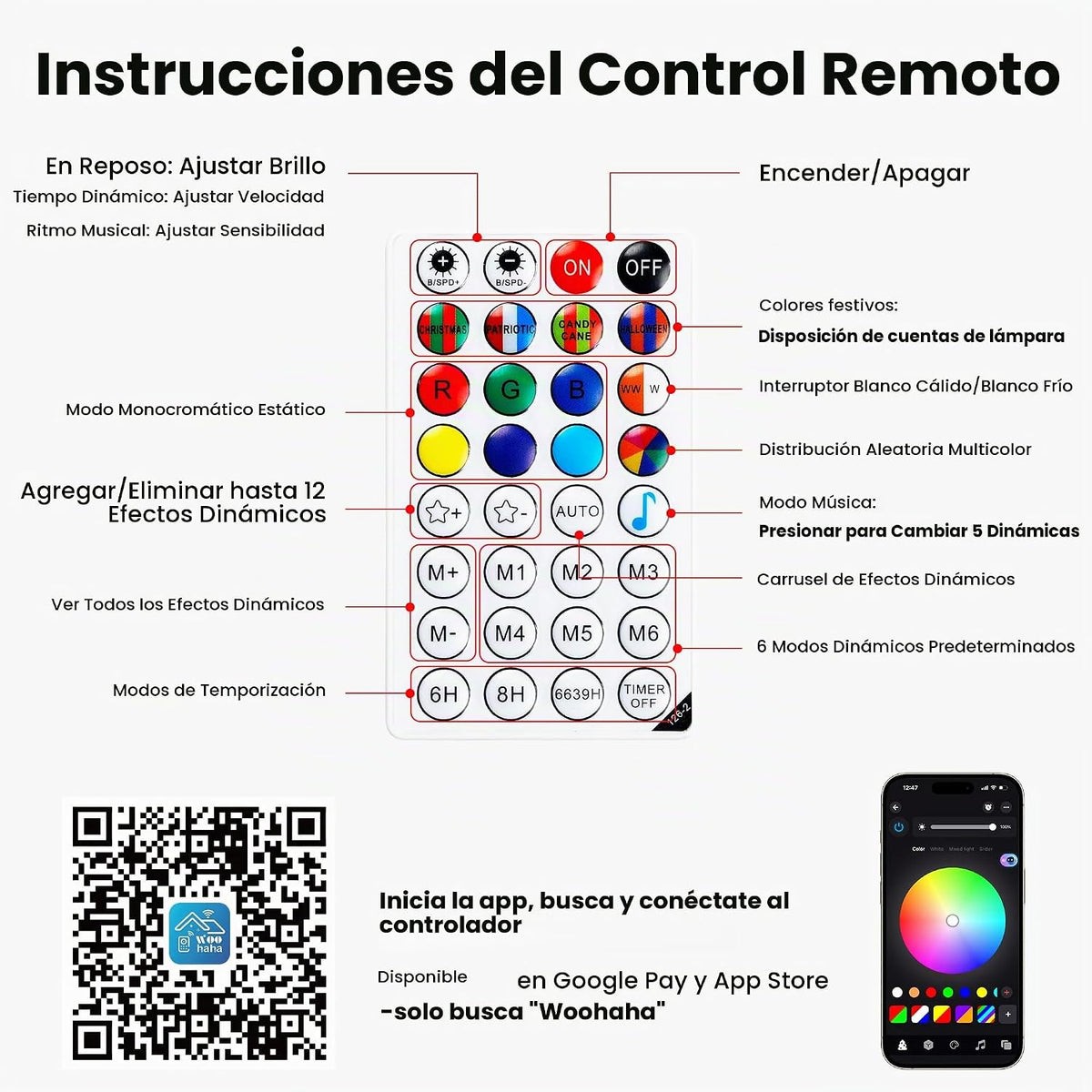 Pellimo Cadena de luces inteligentes de 300 LED con aplicación y co...
