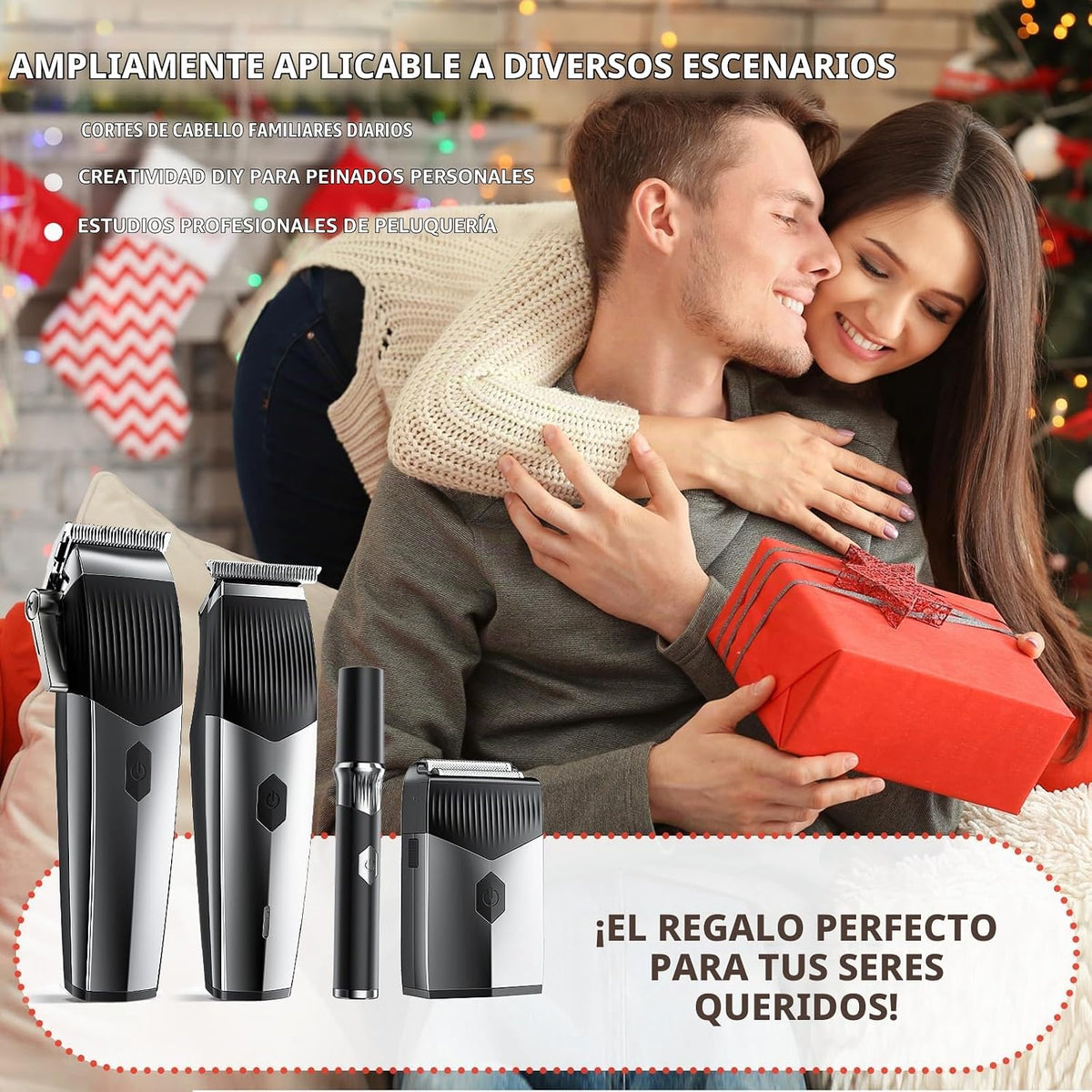 Juego profesional de cortapelos inalámbrico 4 en 1, recortadora de...