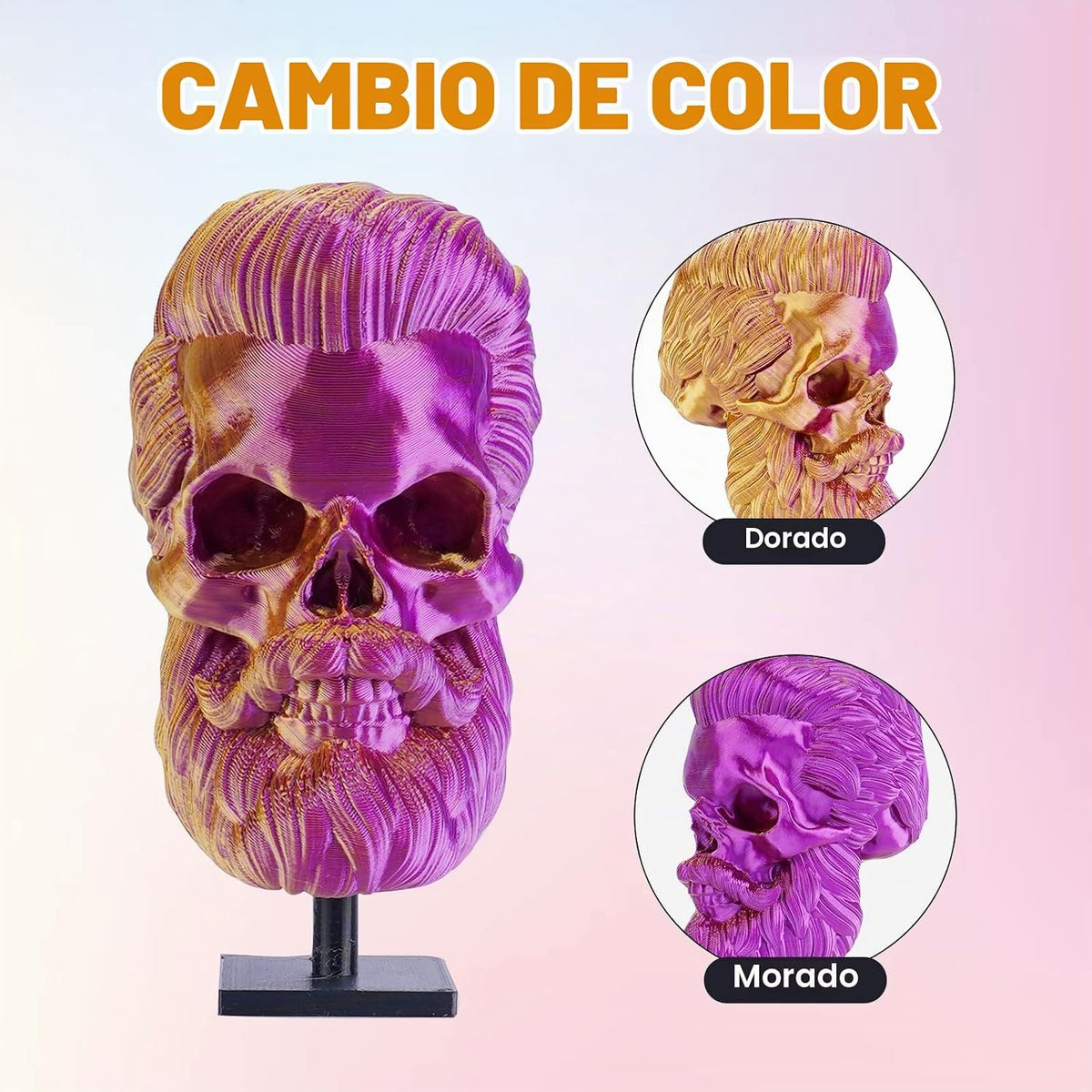 ERYONE Filamento de ácido poliláctico (PLA) de seda bicolor para im...