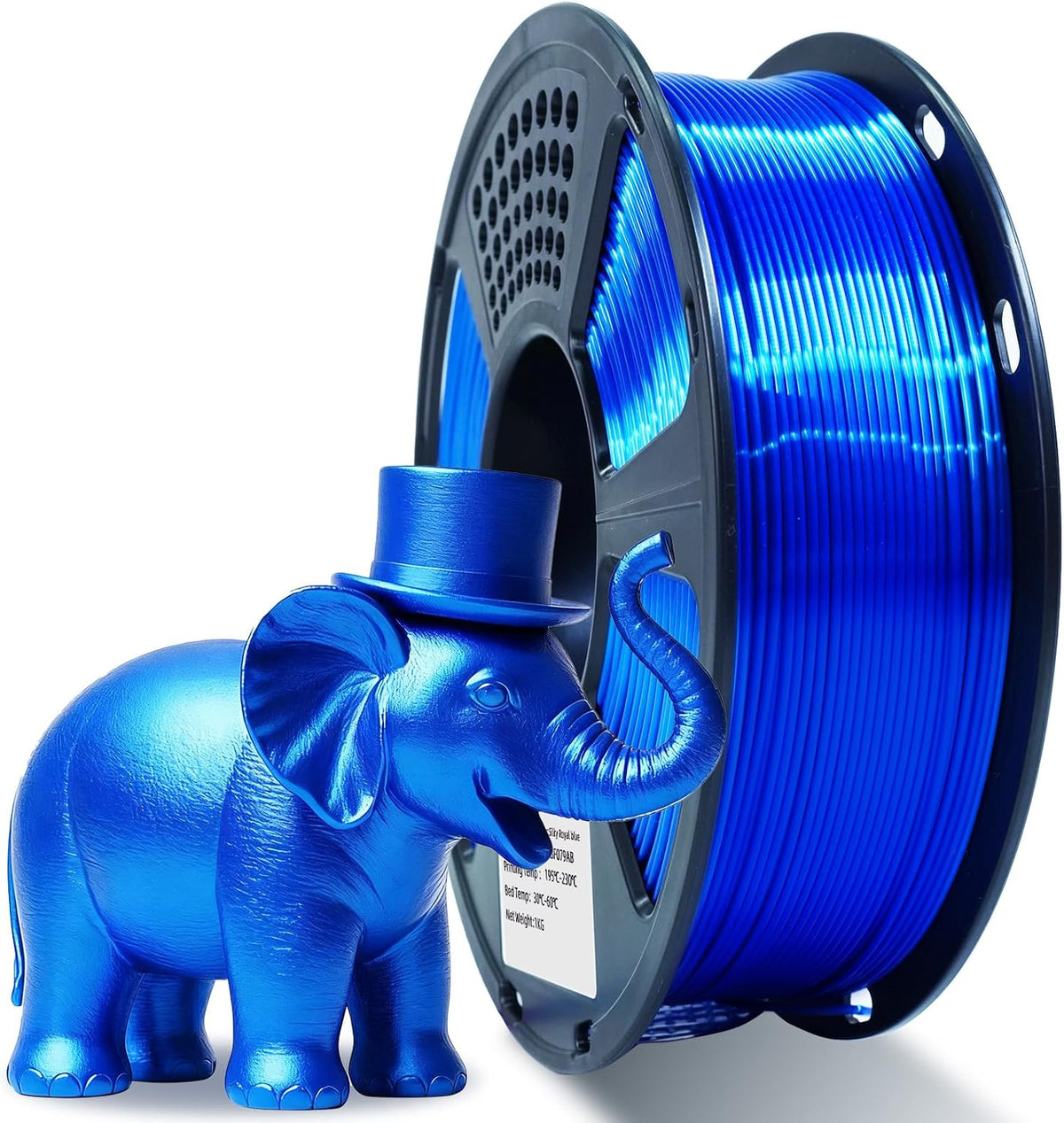 XZN - Filamento PLA de seda 1.75mm, filamento brillante metálico az...