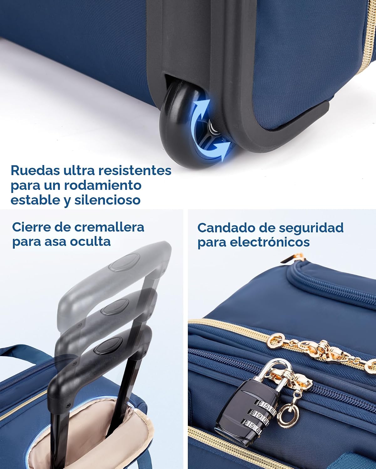 BAGSMART - Maleta de mano para debajo del asiento, maleta suave de...