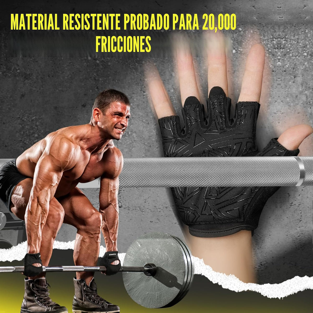 HOZMOZ Guantes ventilados para levantamiento de pesas, guantes de g...
