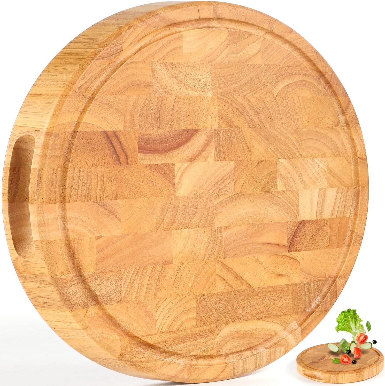 Tabla de cortar de grano final, extra grande y gruesa, compartiment...
