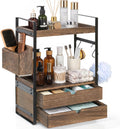 Organizador de encimera de baño de 2 niveles con 2 cajones, cesta y...