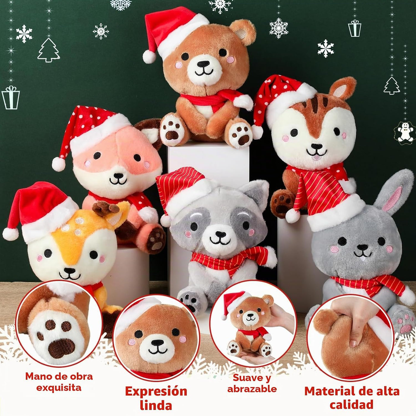 RoundFunny 6 piezas de animales grandes del bosque de 7 pulgadas a...