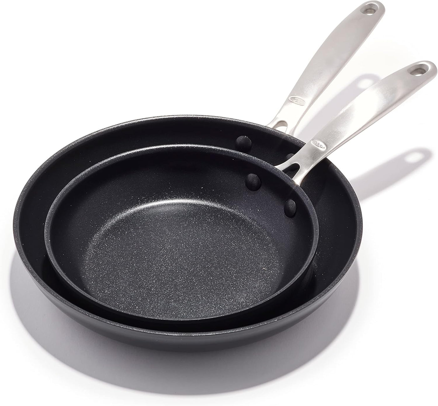 OXO Juego de sartenes mejoradas de 8 y 10 pulgadas, cerámica antiad...