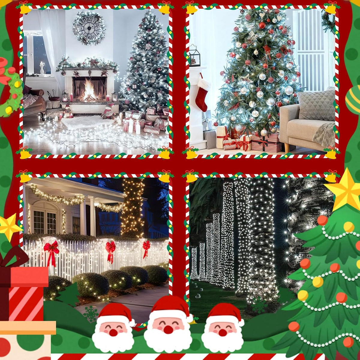 Guirnalda de luces navideñas con control por voz de 88 pies y 240 L...
