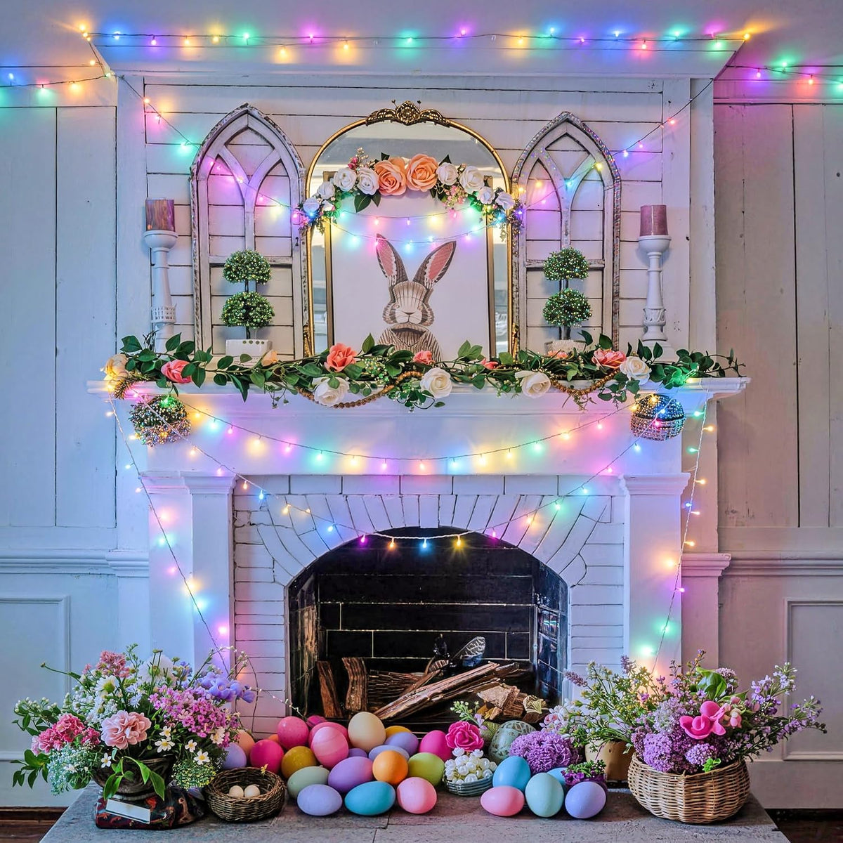 JMEXSUSS 200 luces LED de Pascua al aire libre e interior para deco...