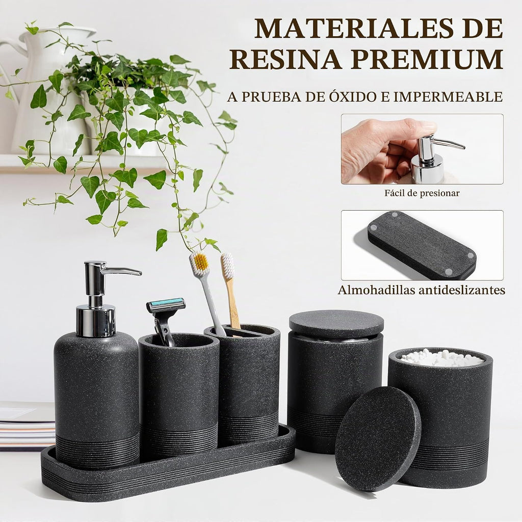Juego de accesorios de baño, juego de 6 piezas de accesorios de bañ...