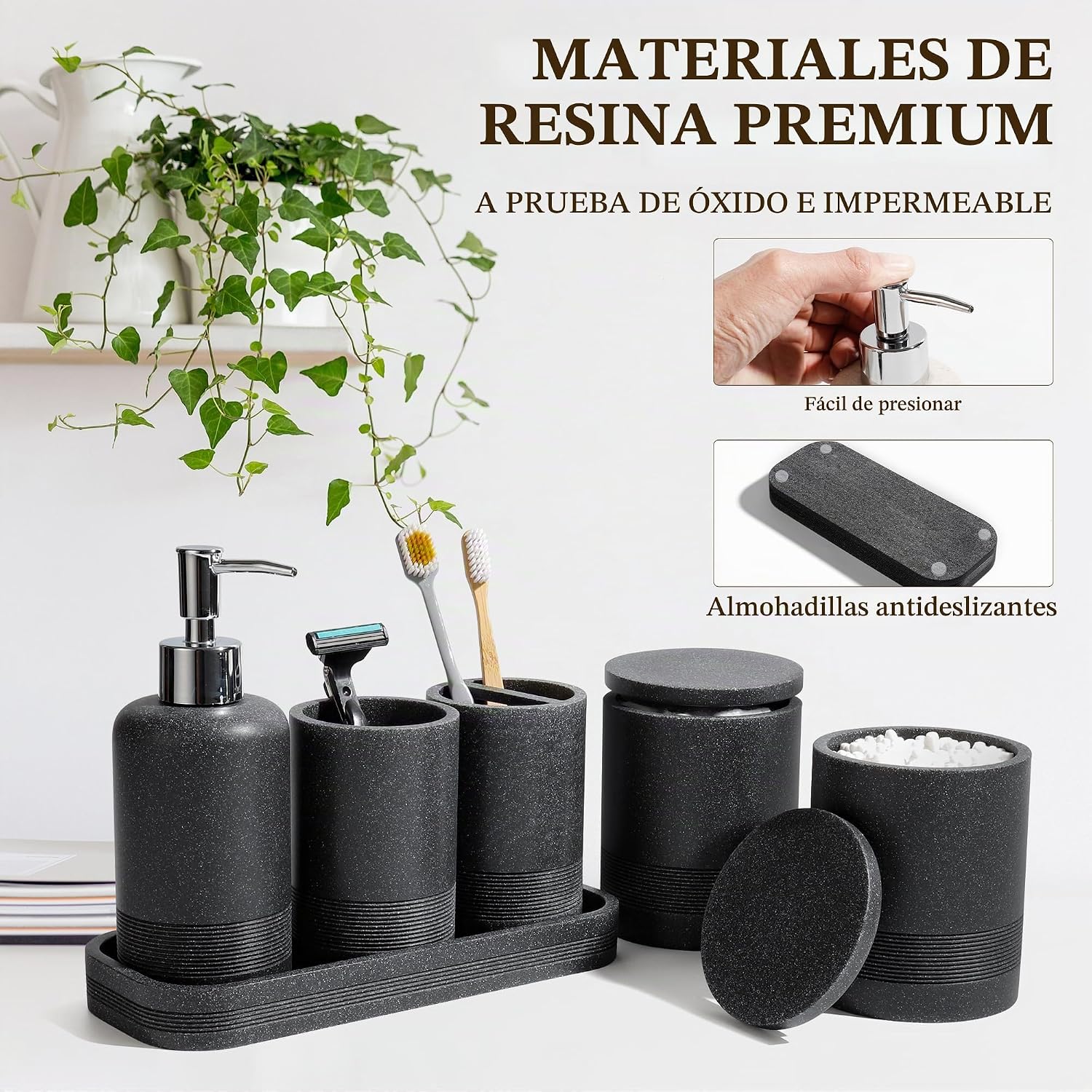 Juego de accesorios de baño, juego de 6 piezas de accesorios de bañ...