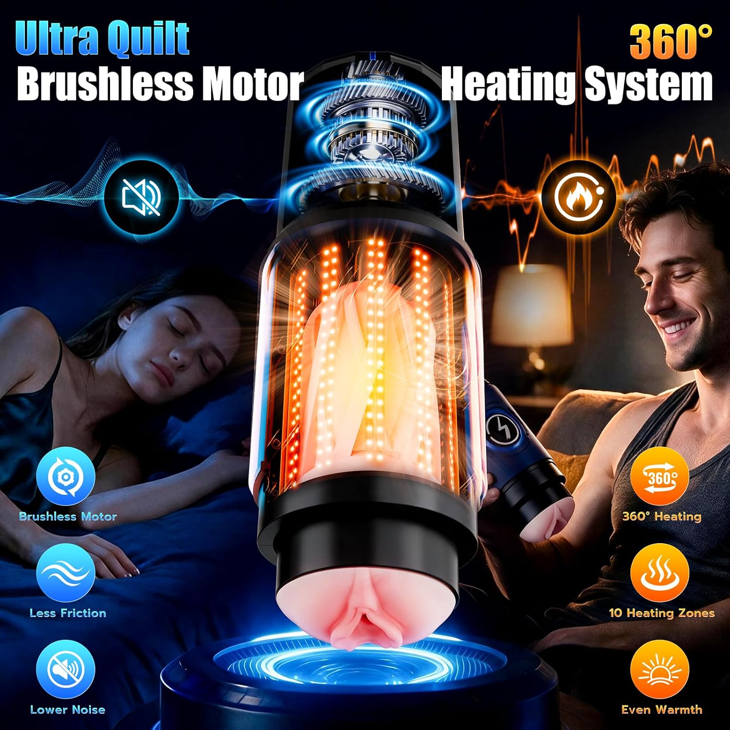 EINSEO Masturbador masculino automático juguetes sexuales para homb...