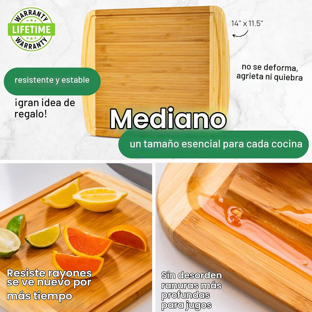 GREENER CHEF Tabla de cortar mediana de 15 pulgadas con reemplazos...