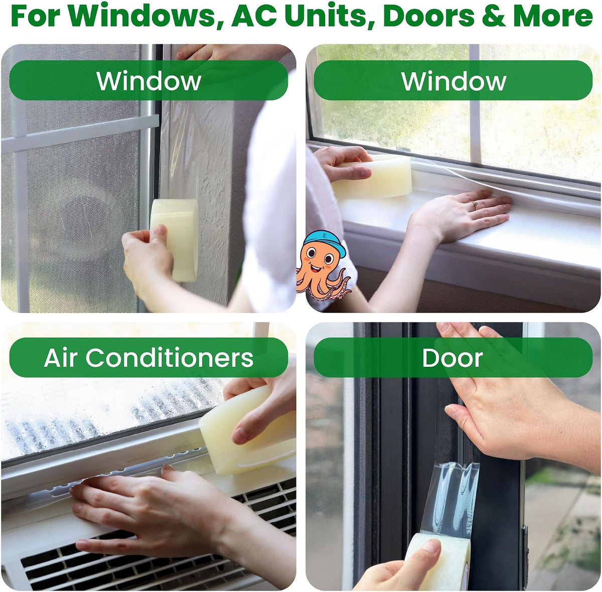 ECOHomes Cinta de sellado para ventanas | Cinta de sellado de clima...