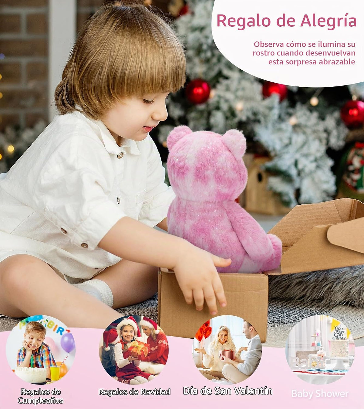 Tezituor Oso de Peluche Relleno, Juguetes de Peluche de Oso Arcoíri...