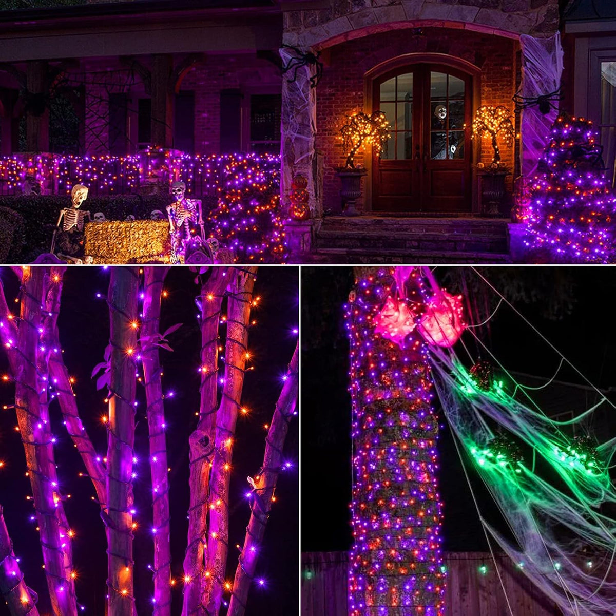 Brizled Luces de Halloween al aire libre, 262.46FT 800 LED Mini luz...