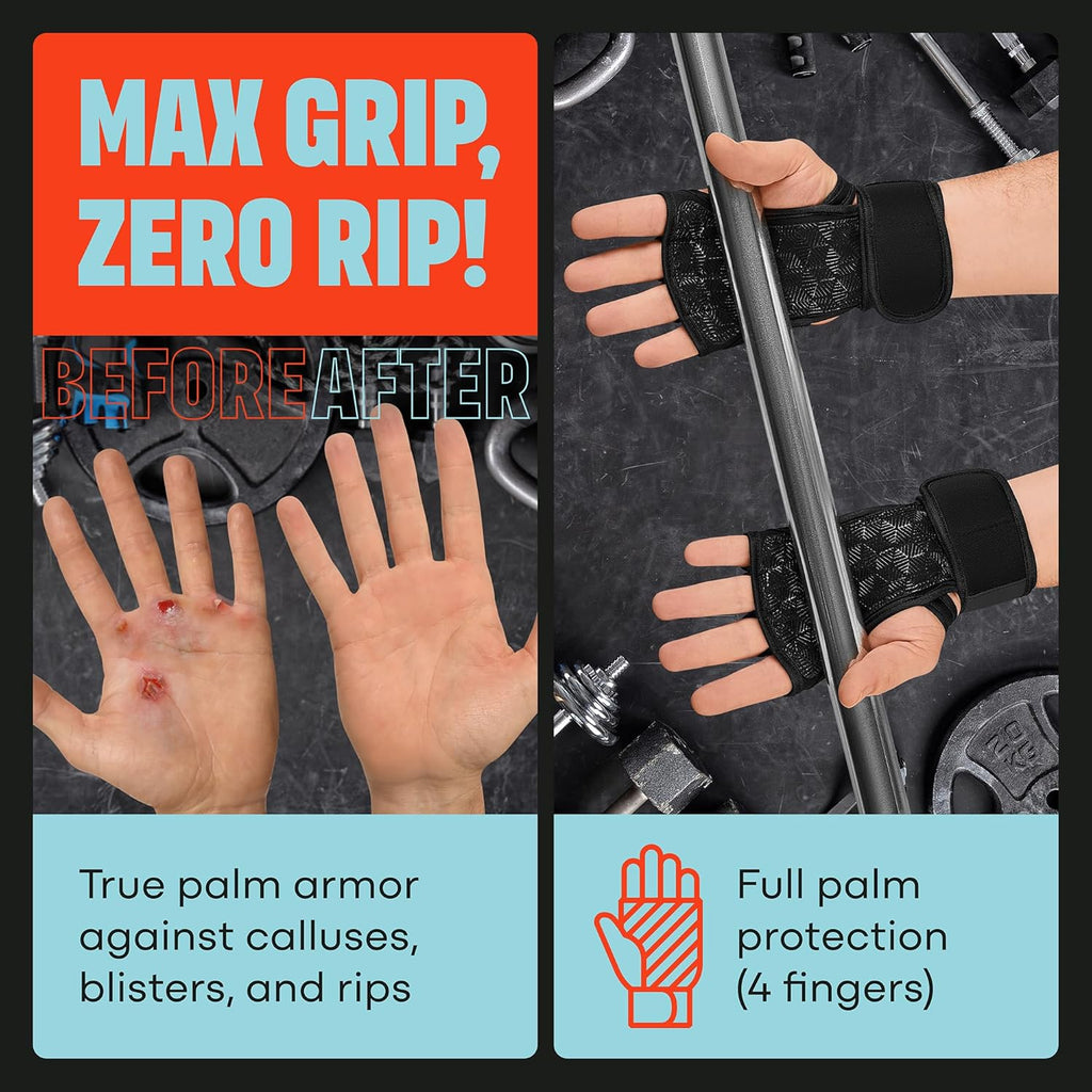 Mava Sports Guantes de levantamiento de pesas con soporte para muñe...