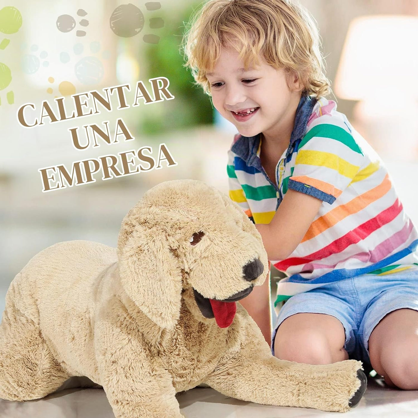 Geosar Almohada de felpa suave de 27.5 pulgadas Golden Retriever |...