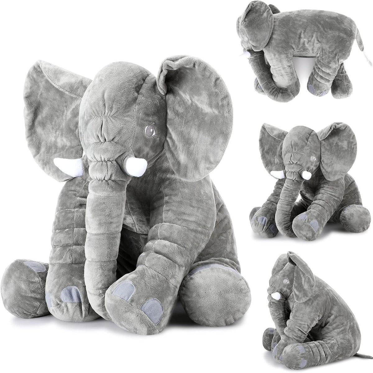 Yulejo Elefante gigante de peluche de gran tamaño de 23.6 pulgadas,...