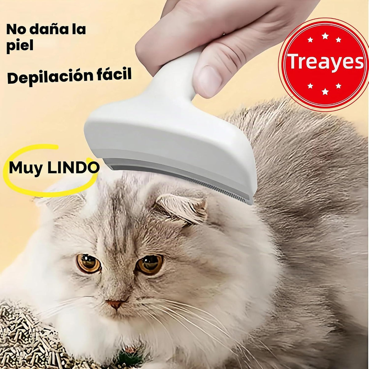 Treayes Cepillo blanco para perros pequeños para desprendimiento, p...