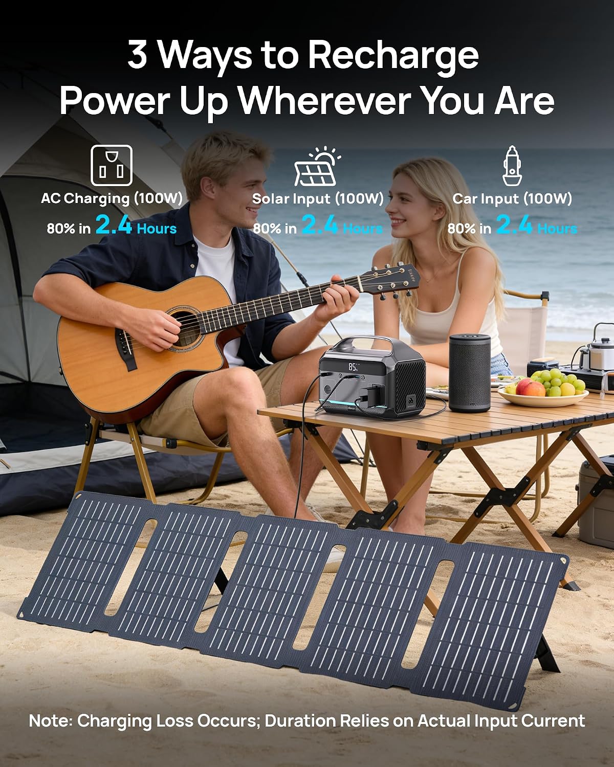 Daran - Estación de energía portátil con panel solar de 40 W inclui...