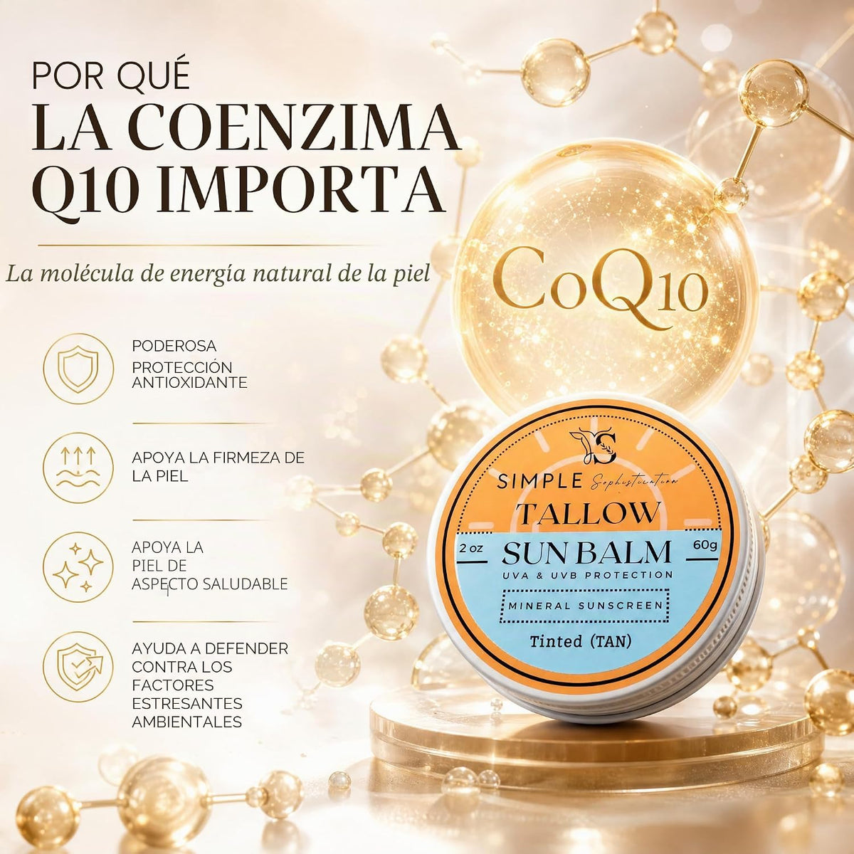 Protector solar mineral tintado SPF 50+ para cara, no nano óxido de...