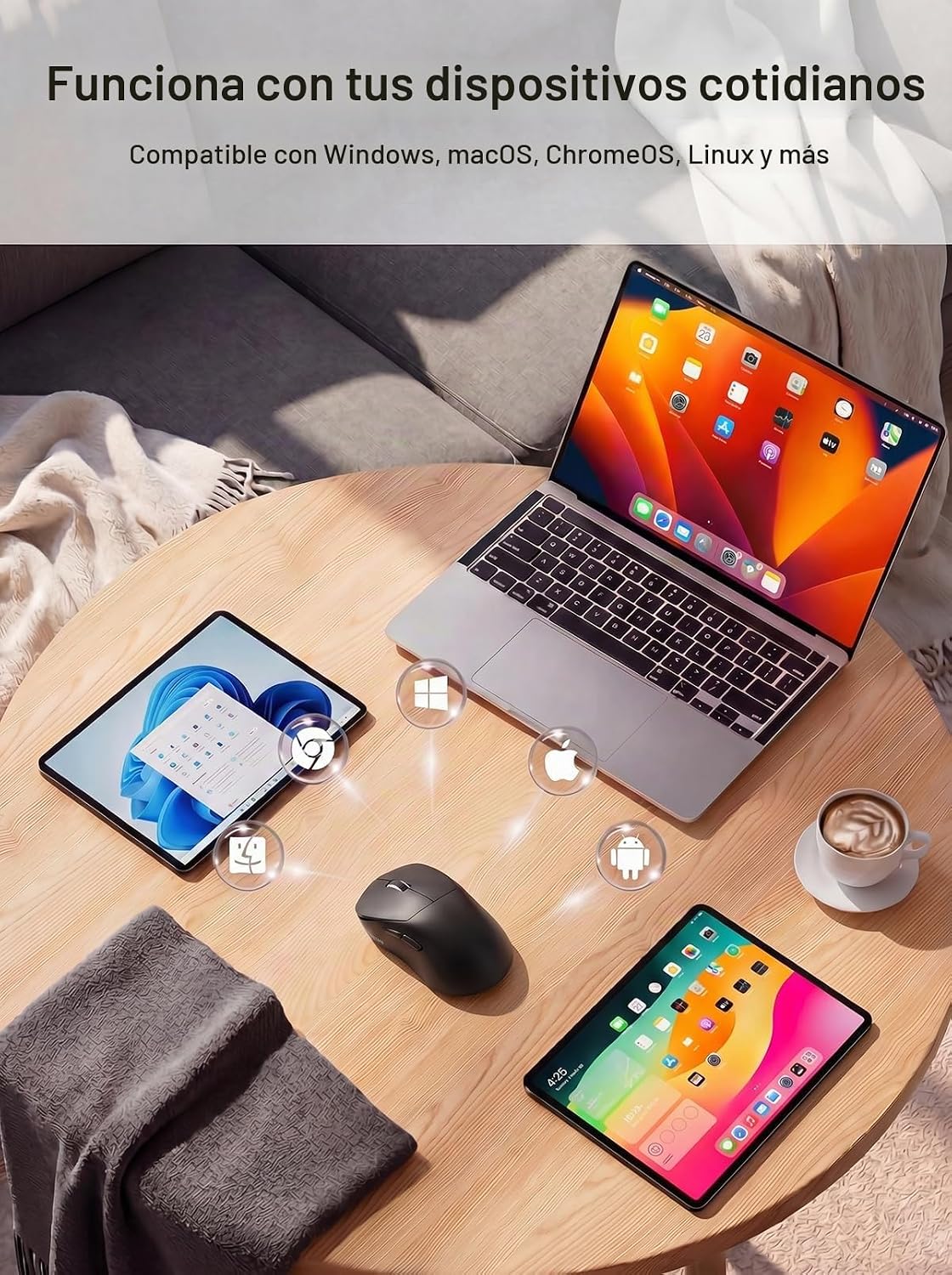 hunart Ratón inalámbrico H6 de 1.73 oz, Bluetooth y 2.4 GHz, carga...