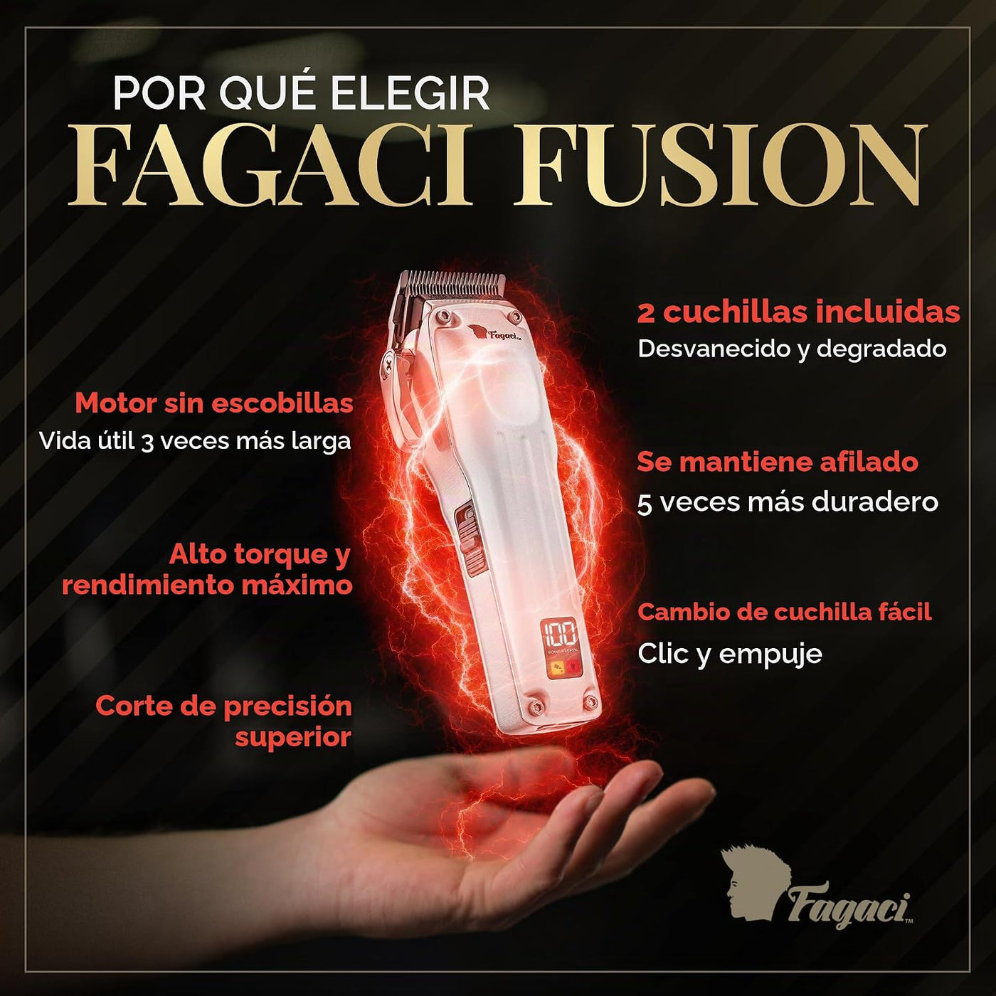 Fagaci Cortadora de pelo profesional para hombres, kit de peluquero...