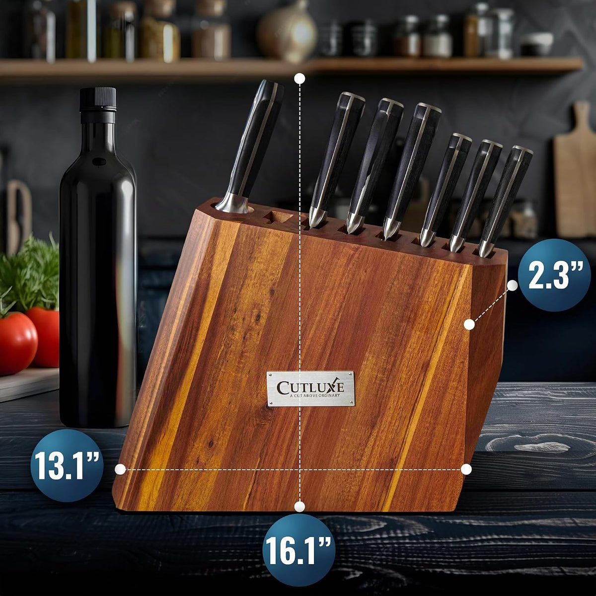 Cutluxe Juego de cuchillos de cocina \u2013 Juego de 8 cuchillos de...