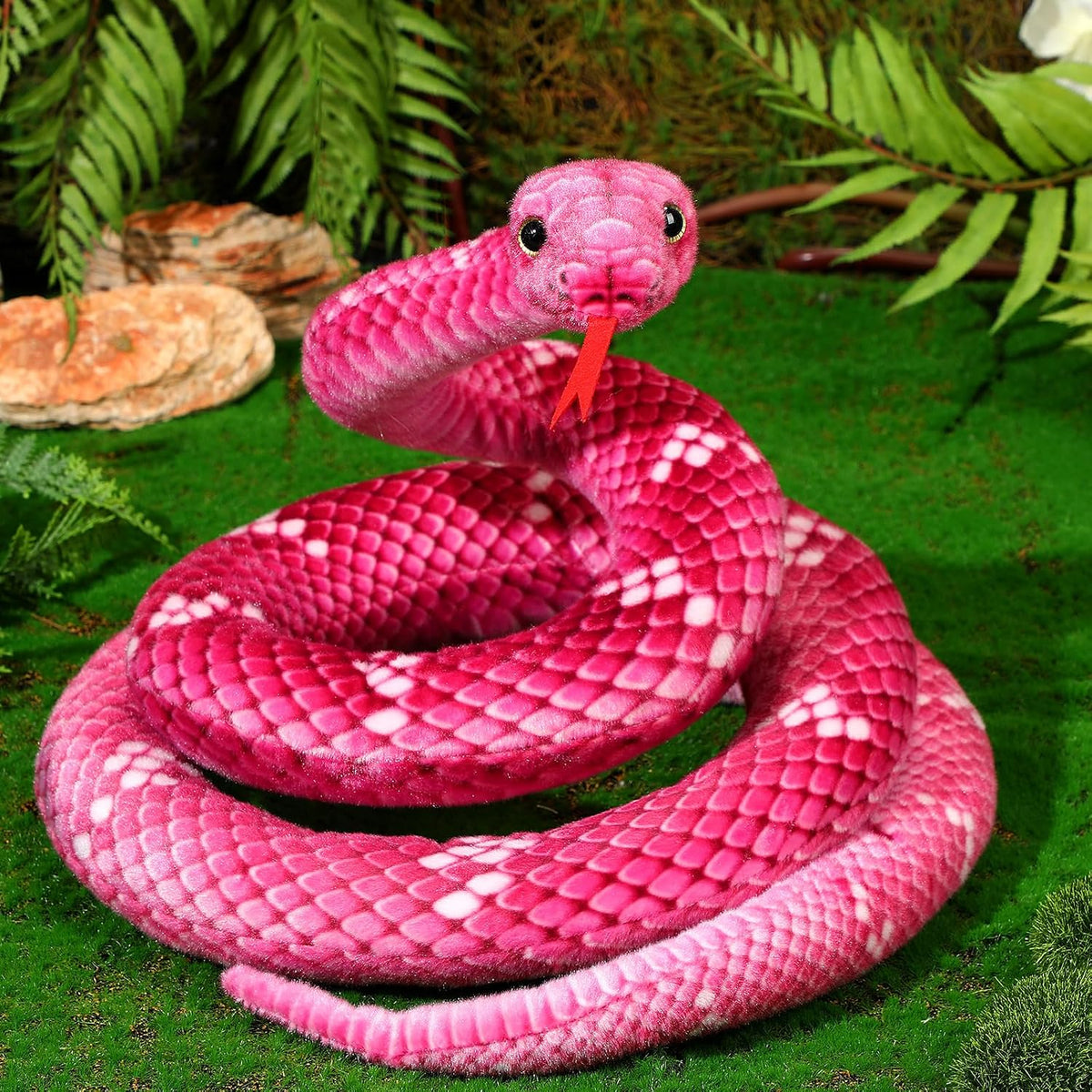 Hiboom Peluche de serpiente gigante de 71 pulgadas, juguete de boa...