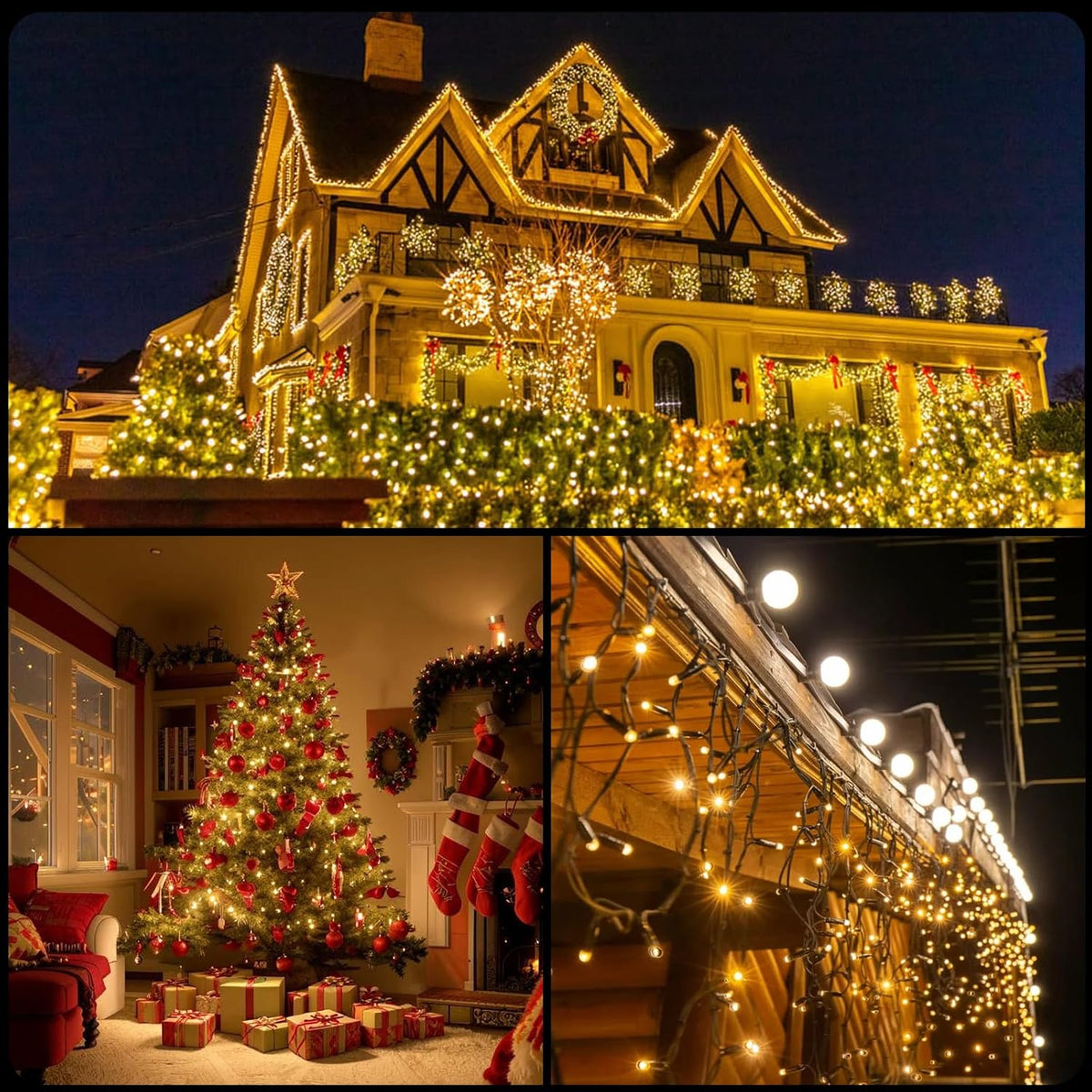 MZD8391 300 luces LED de Navidad de 105 pies, para interiores y ext...